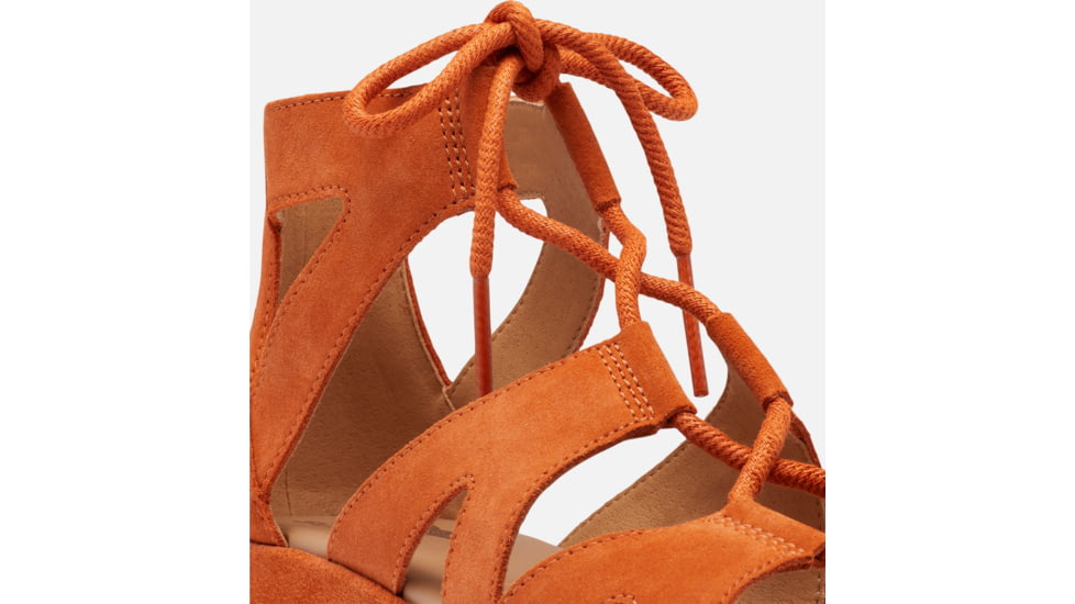 Sorel Cameron Flatform Lace Wedge Sandals Suede - Womens, Desert Sun/Gum 17, 8.5 US, 1999091-806-8.5