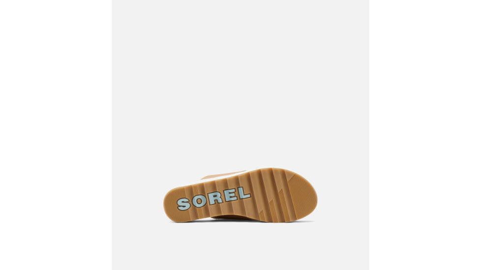 Sorel Cameron Flatform Mule Wedge Sandals Leather- Womens, Honest Beige/Sea Salt, 8 US, 1999151-246-8