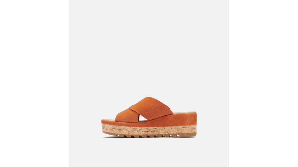 Sorel Cameron Flatform Mule Wedge Sandals Suede - Womens, Desert Sun/Gum 17, 7 US, 1999171-806-7