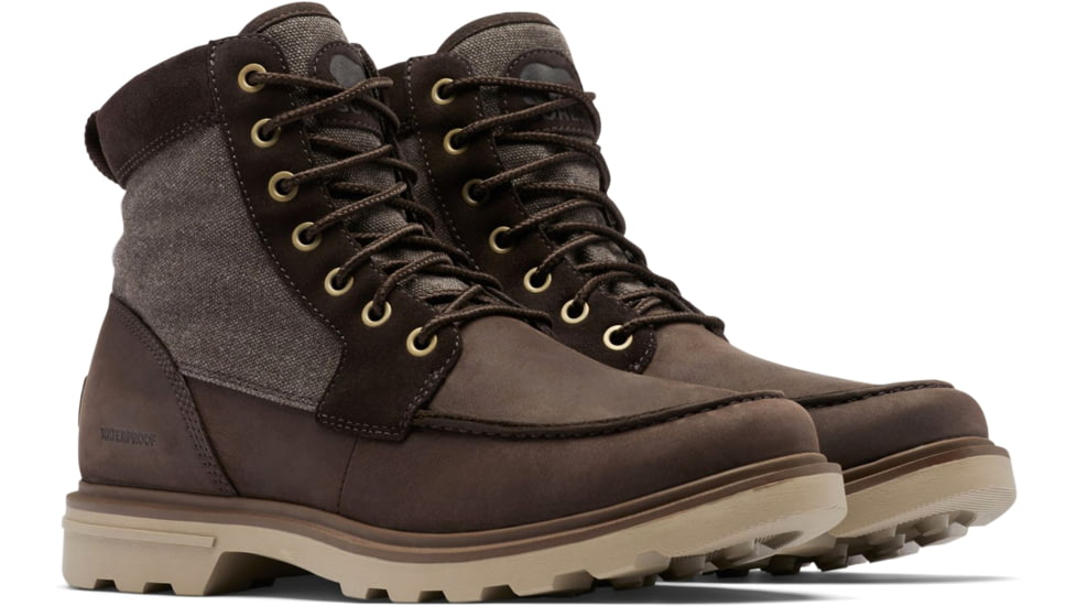 Sorel Carson Moc Waterproof Boot - Mens, Blackened Brown, Khaki II, 13, 2009711-205-13