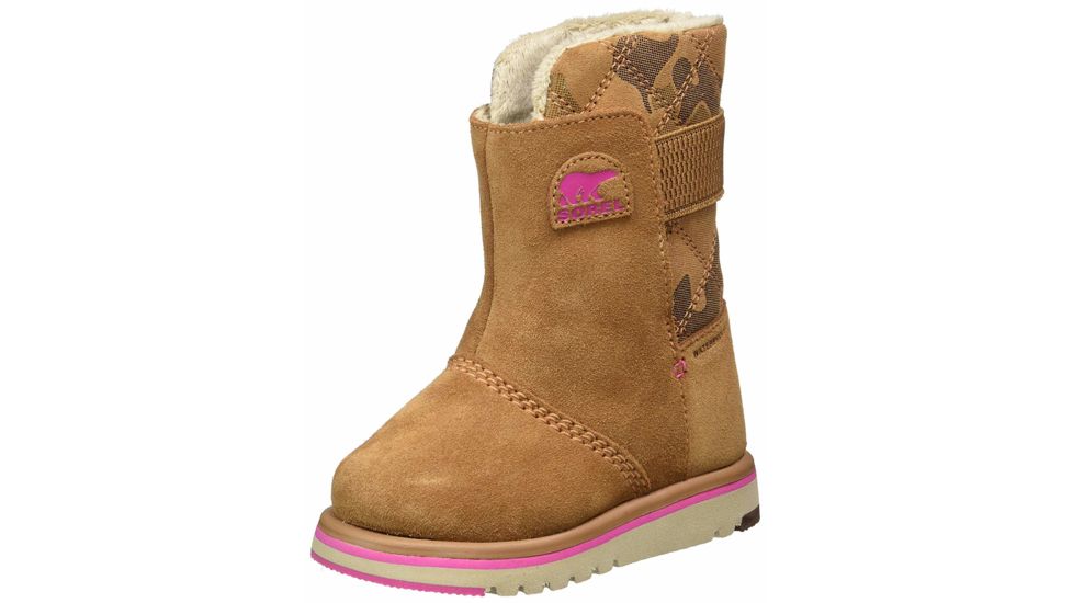 Sorel Childrens Rylee Camo Boot, Elk, Pink Ice, 13, 1767752286-13