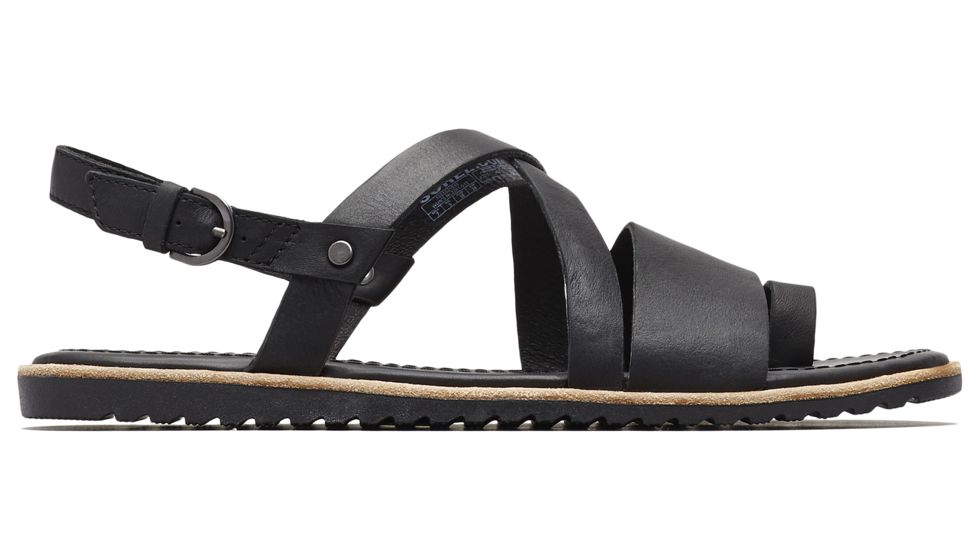 Sorel Ella Criss Cross Casual Sandals - Womens, Black, 5, 1855521010-5