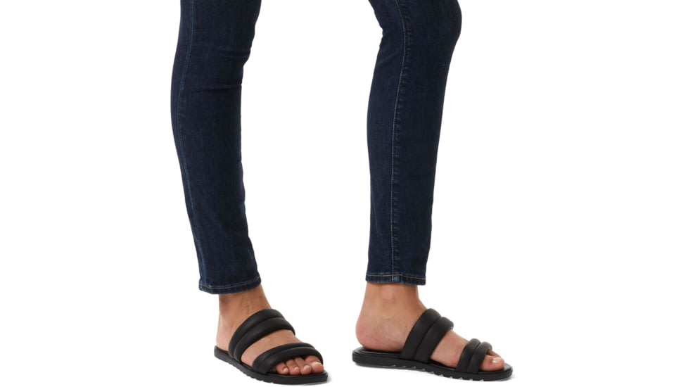 Sorel Ella II Puff Slide Sandals - Womens, Black/Sea Salt, 9 US, 2030551-010-9