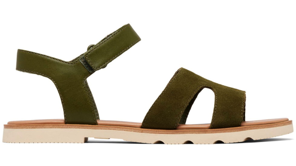 Sorel Ella III Ankle Strap - Womens, Utility Green/Honey White, 5, 2076821-355-5