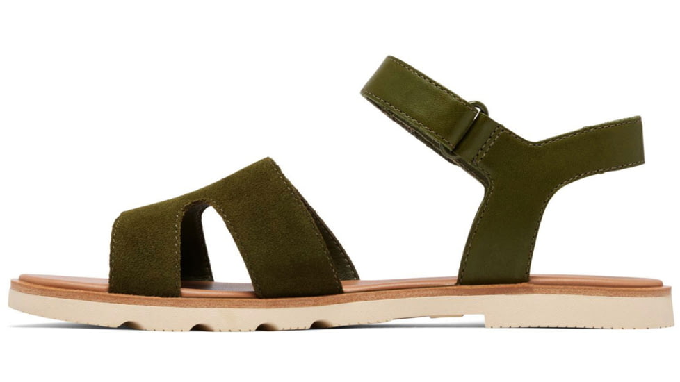 Sorel Ella III Ankle Strap - Womens, Utility Green/Honey White, 5, 2076821-355-5