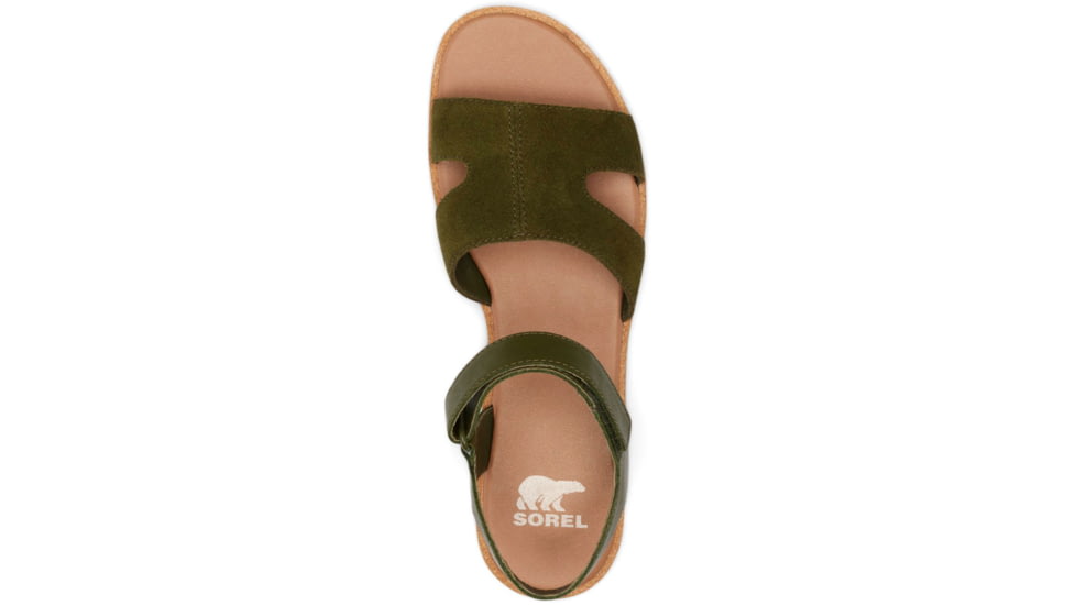 Sorel Ella III Ankle Strap - Womens, Utility Green/Honey White, 5, 2076821-355-5