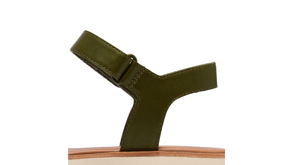 Sorel Ella III Ankle Strap - Womens, Utility Green/Honey White, 5, 2076821-355-5