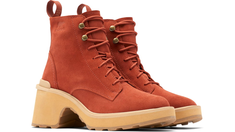 Sorel Hi-Line Heel Lace Boot - Women's, Warp Red, Tawny Buff, 9.5, 2009141-849-9.5