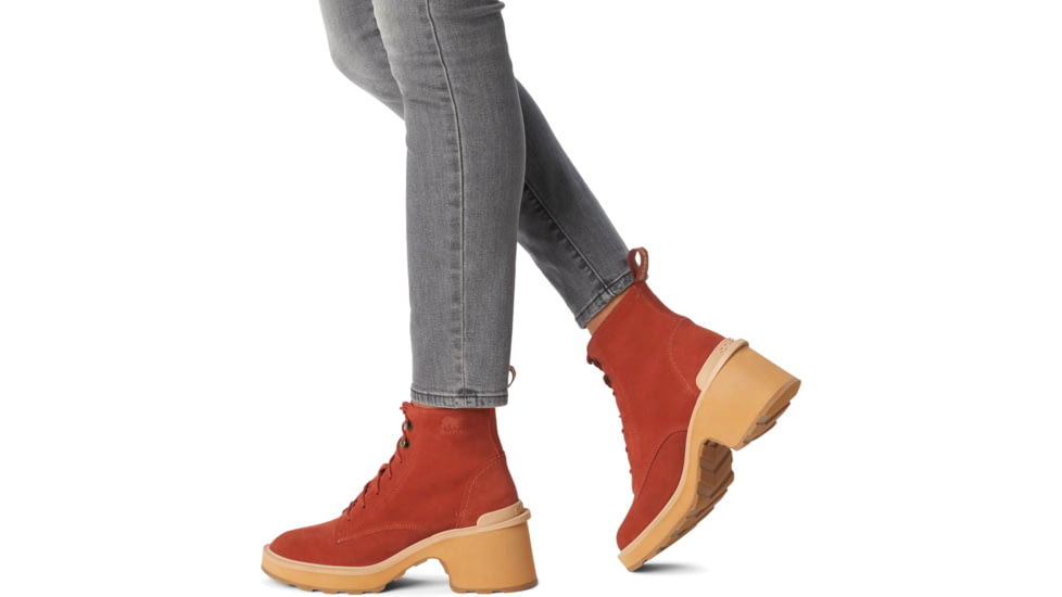 Sorel Hi-Line Heel Lace Boot - Women's, Warp Red, Tawny Buff, 9.5, 2009141-849-9.5