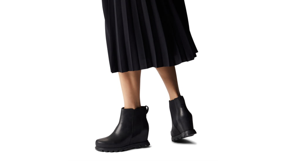 Sorel Joan Of Arctic Wedge III Chelsea Bootie - Women's, Black, Sea Salt, 11, 1951131010-11