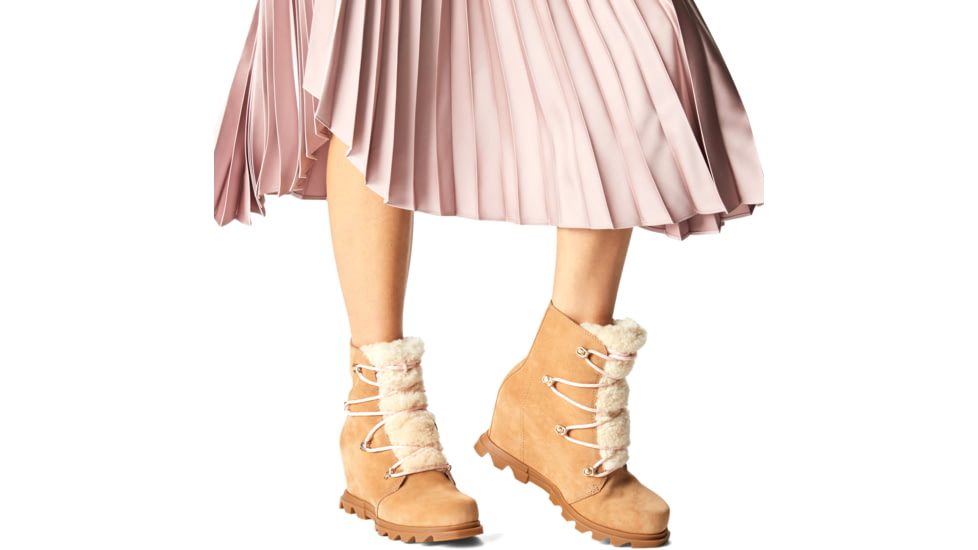 Sorel Joan Of Arctic Wedge III Lace Cozy Bootie - Women's, Tawny Buff, Gum 2, 9.5, 1951151-253-9.5