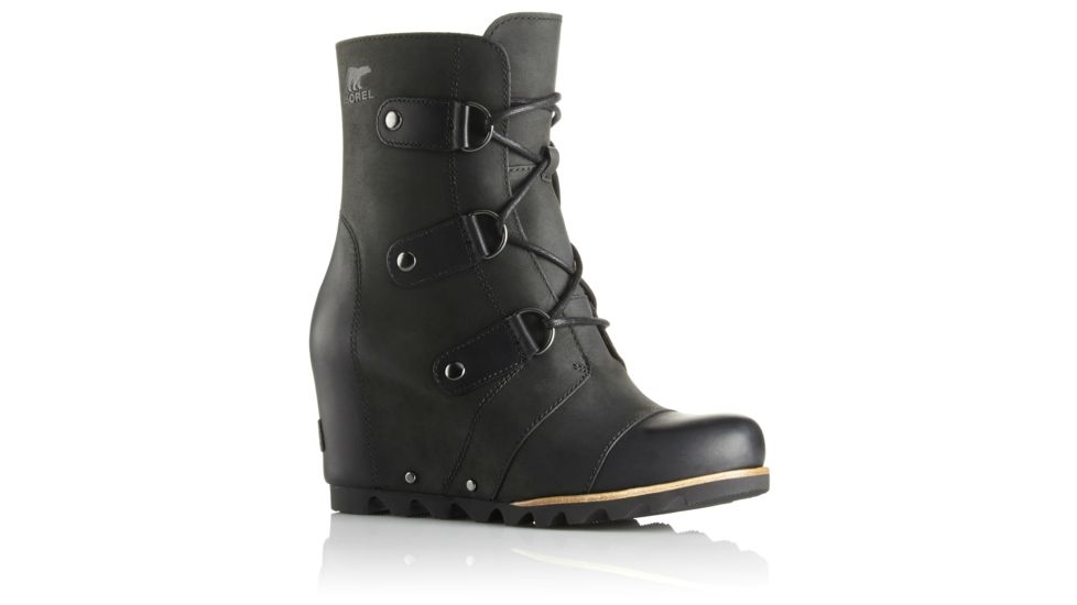 Sorel Joan Of Arctic Wedge Mid Casual Boot - Women's-All Black-Medium-10