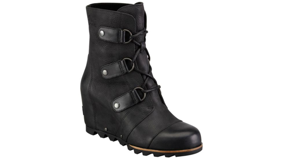 Sorel Joan Of Arctic Wedge Mid Casual Boot - Women's-Black/Grill-Medium-6.5 US