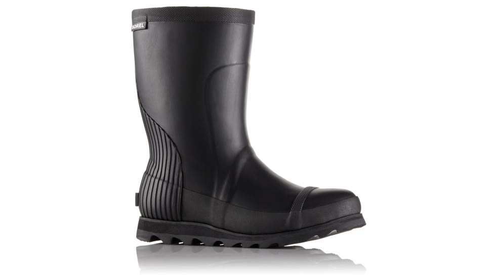 Sorel Joan Rain Short Rubber Boot, Womens, Black/Sea Salt, 11 US, 1717601010-11