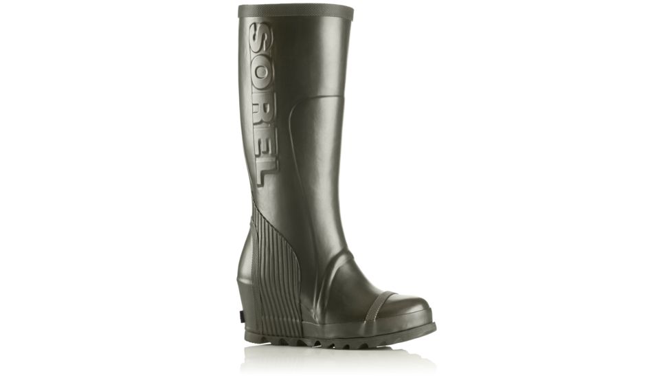 Sorel Joan Rain Wedge Tall Rubber Boot - Women's-Nori/Black-Medium-9.5