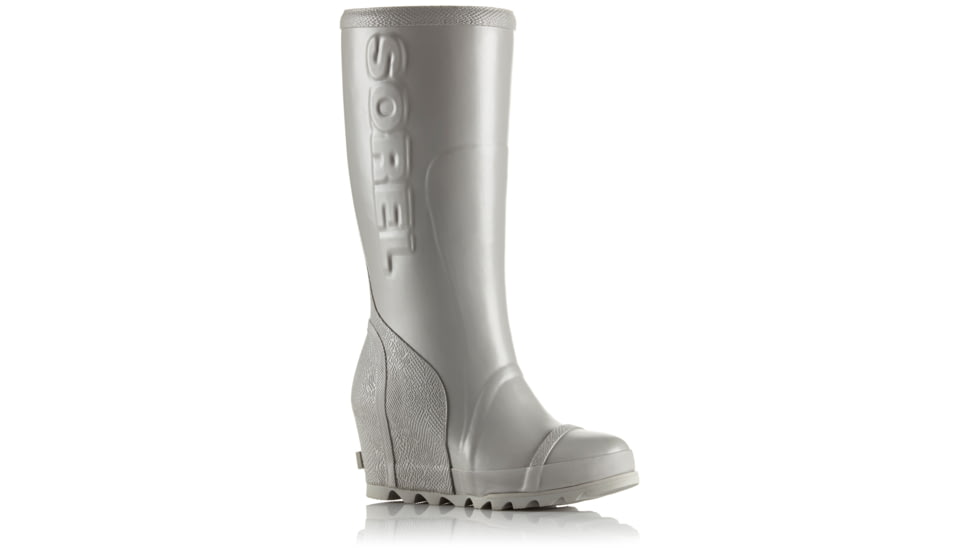 Sorel Joan Rain Wedge Tall Rubber Boot, Womens, Dove/Sea Salt, 6.5 US, 1776141081-6.5