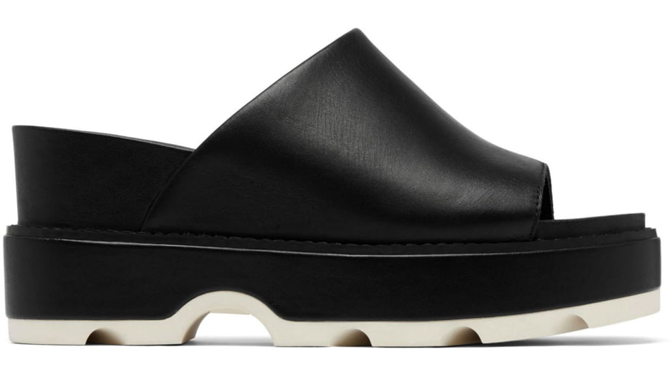 Sorel Joanie IV Slide Wedge Sandals - Womens, Black/Sea Salt, 5.5, 2069791-010-5.5