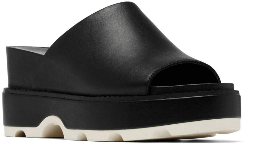 Sorel Joanie IV Slide Wedge Sandals - Womens, Black/Sea Salt, 5.5, 2069791-010-5.5