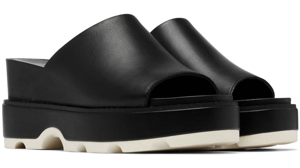Sorel Joanie IV Slide Wedge Sandals - Womens, Black/Sea Salt, 5.5, 2069791-010-5.5