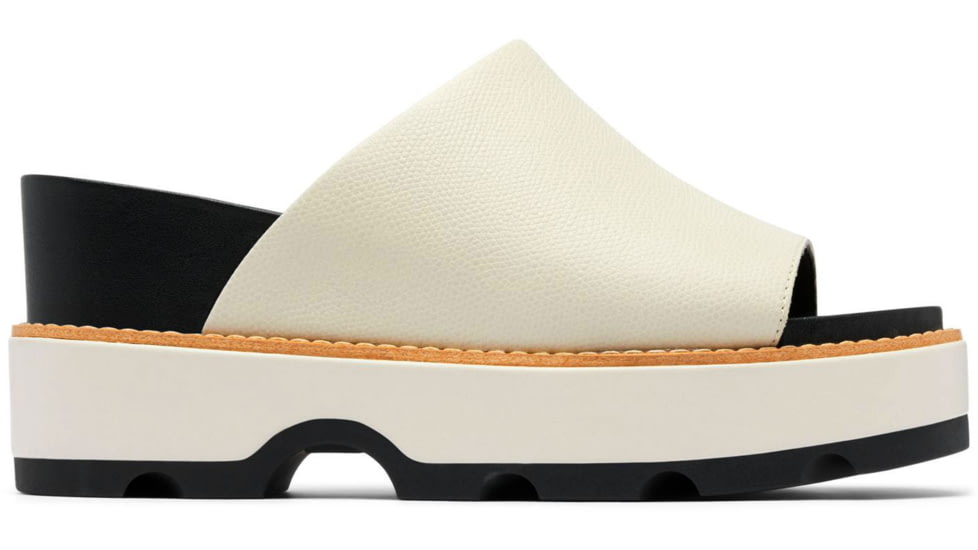 Sorel Joanie IV Slide Wedge Sandals - Womens, Chalk/Black, 5, 2069791-191-5