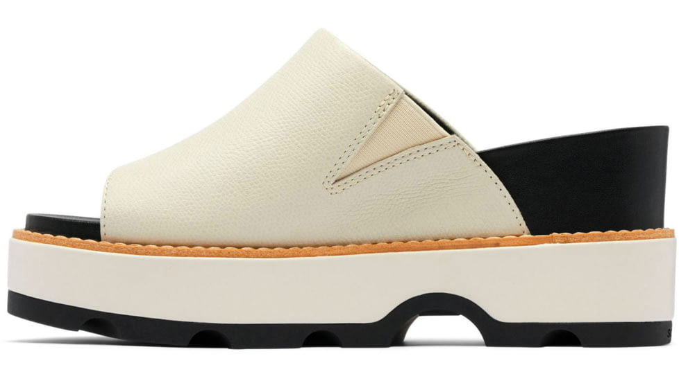 Sorel Joanie IV Slide Wedge Sandals - Womens, Chalk/Black, 5, 2069791-191-5