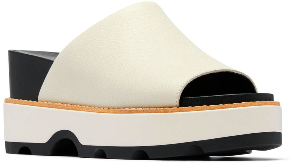 Sorel Joanie IV Slide Wedge Sandals - Womens, Chalk/Black, 5, 2069791-191-5