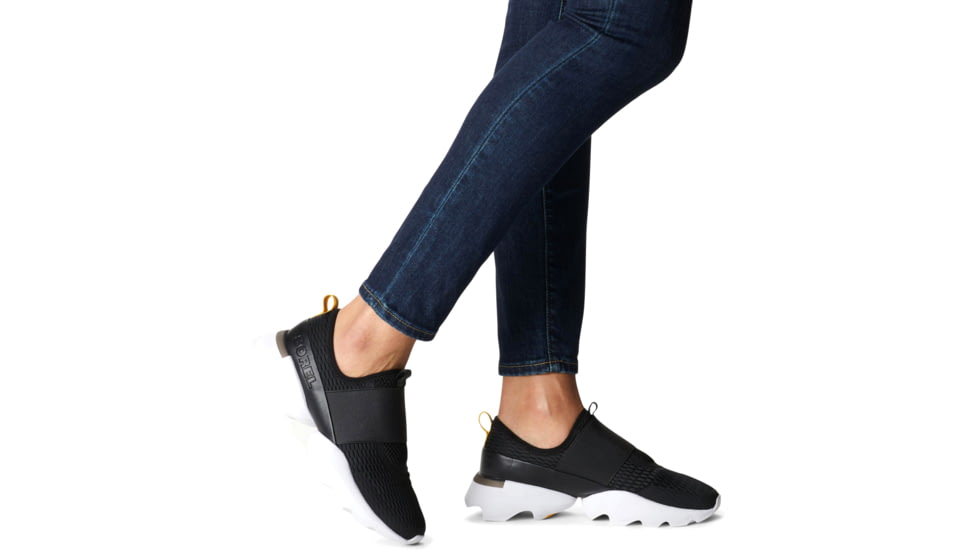 Sorel Kinetic Impact Strap Sneakers - Womens, Black, White, 6, 1999491-010-6