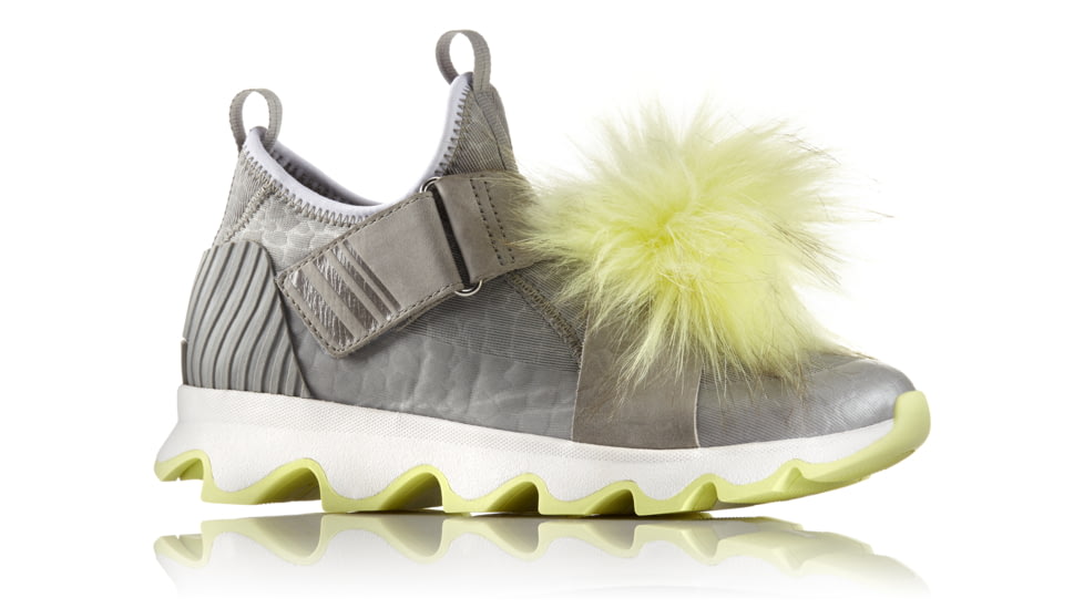 Sorel Kinetic Sneak Fur Casual Boot, Womens, Dove/Spring Yellow, 8 US, 1798141081-8