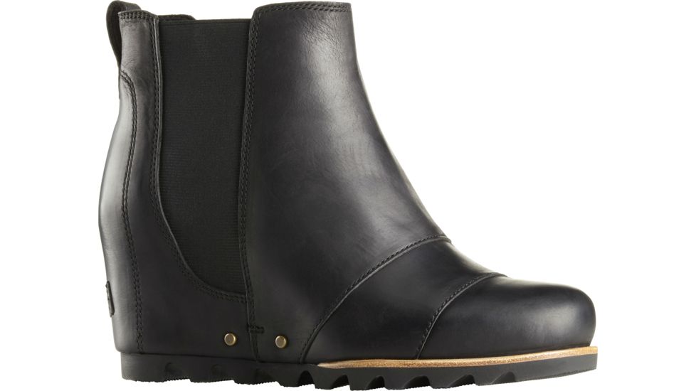 Sorel Lea Wedge 2 Casual Boot - Women's-Black/Quarry-Medium-10.5
