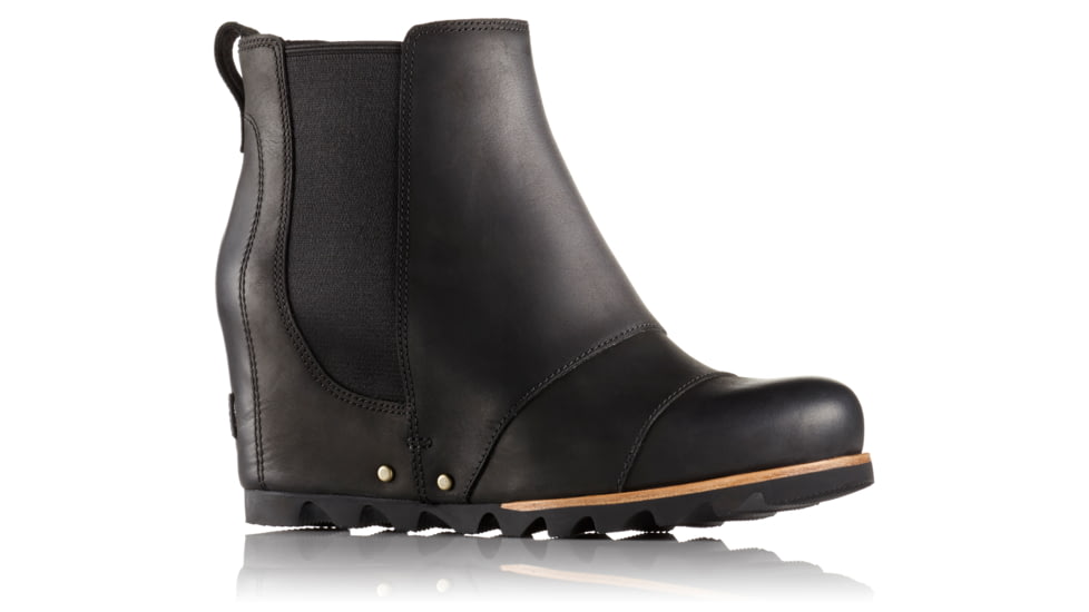 Sorel Lea Wedge 2 Casual Boot, Womens, Black/Quarry, 5 US, 1759141010-5