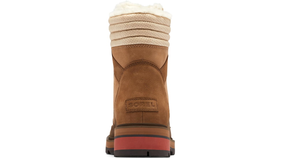 Sorel Lennox Lace Cozy STKD Waterproof Boot - Women's, Velvet Tan, Warp Red, 9.5, 2009271-242-9.5