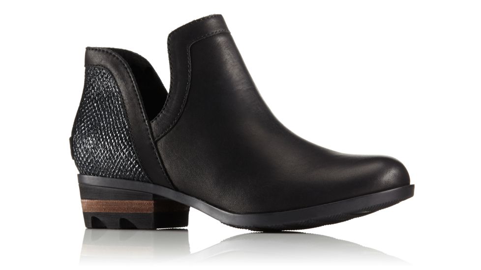 Sorel Lolla Cut-Out Leather Casual Boot, Womens, Black, 7.5 US, 1787961010-7.5