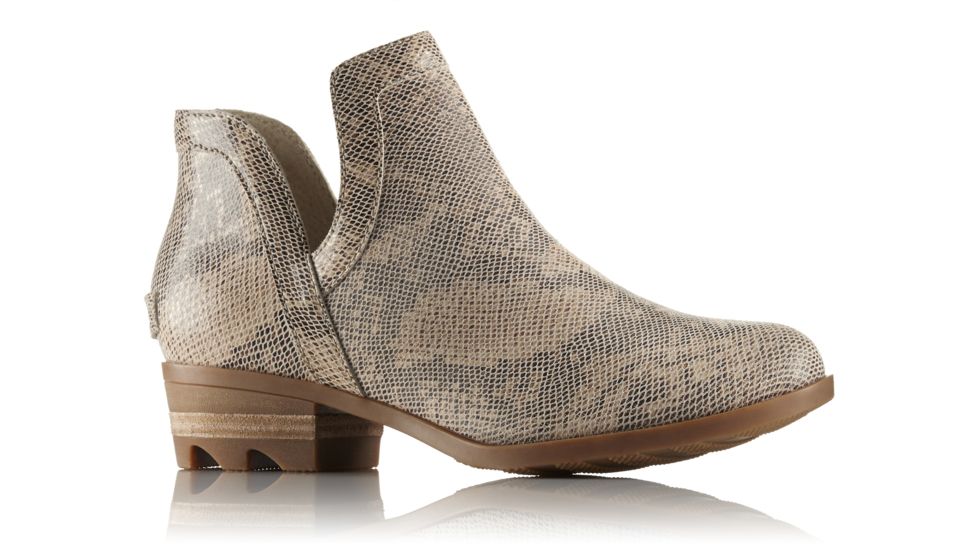 Sorel Lolla Cut-Out Snake Print Suede Casual Boot, Womens, Natural, 9.5 US, 1787981120-9.5