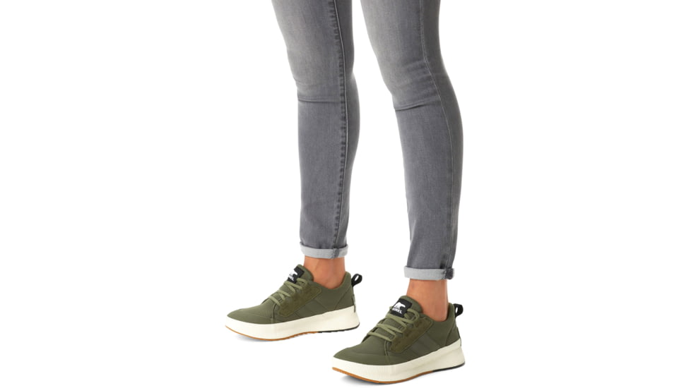 Sorel Out N About III Low Sneaker Waterproof - Women's, Stone Green, Sea Salt, 10, 2019631-397-10