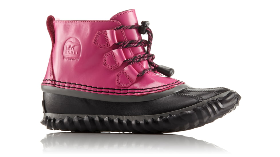 Sorel Out N About Lace Patent Leather Casual Boot, Youth, Pink Ice/Black, 4 US, 1758561695-4