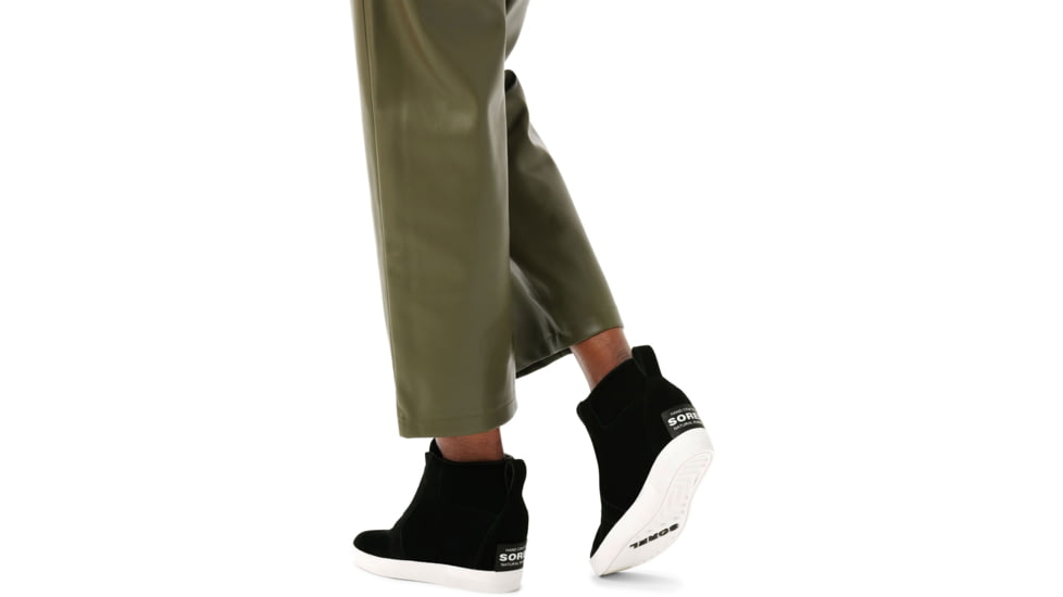 Sorel Out N About Pull On Wedge Boot - Womens, Black/Sea Salt, 8, 2058651-010-8