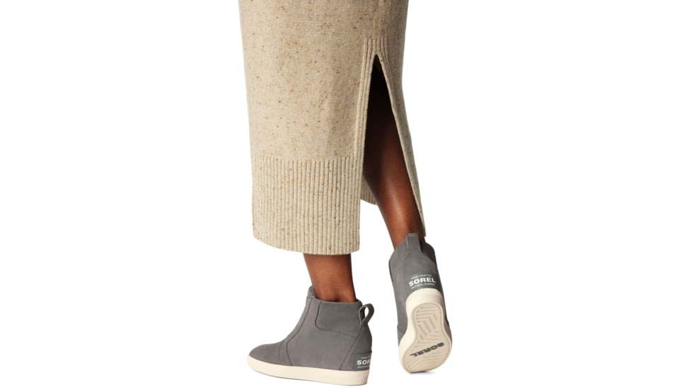 Sorel Out N About Pull On Wedge Boot - Womens, Quarry/Sea Salt, 6.5, 2058651-052-6.5