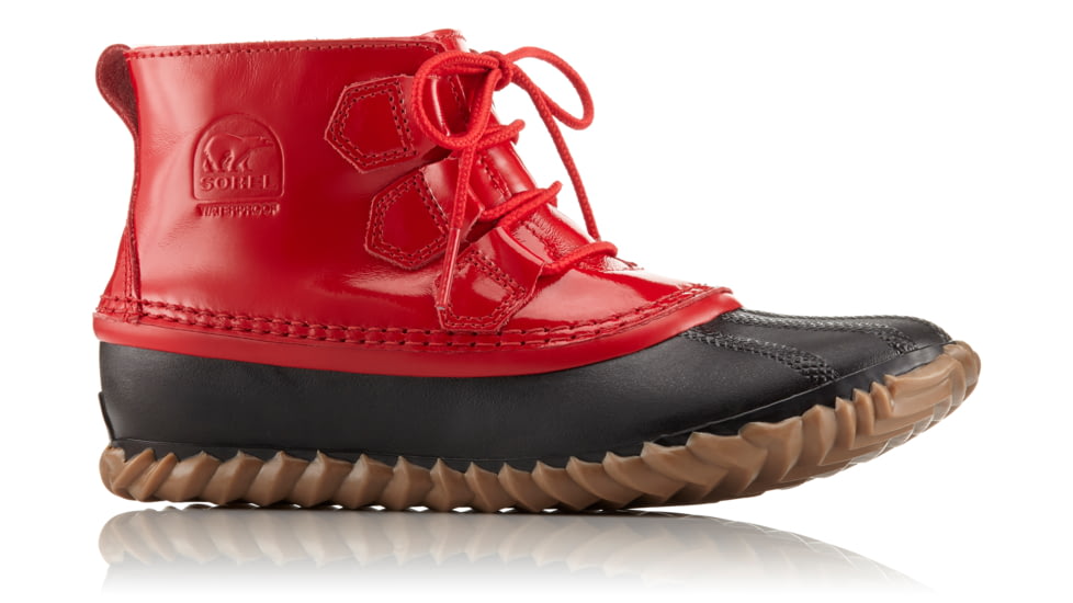 Sorel Out N About Rain Boot, Womens, Bright Red/Black, 5.5 US, 1735301691-5.5