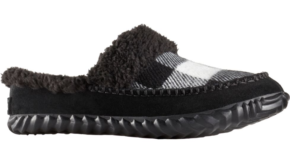 Sorel Out 'N About Slide Plaid Slipper - Women's-Black-Medium-6