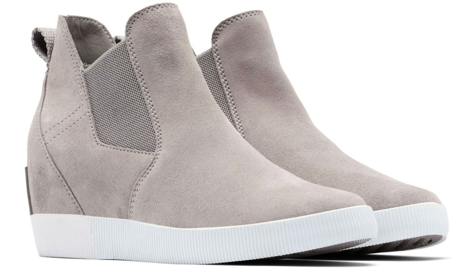 Sorel Out N About Slip-On Wedge Boots - Womens, Chrome Grey/White, 6, 2033021-061-6