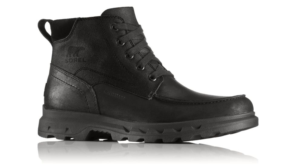 Sorel Portzman Moc Toe Casual Boot, Mens, Black/Quarry, 13 US, 1750221010-13