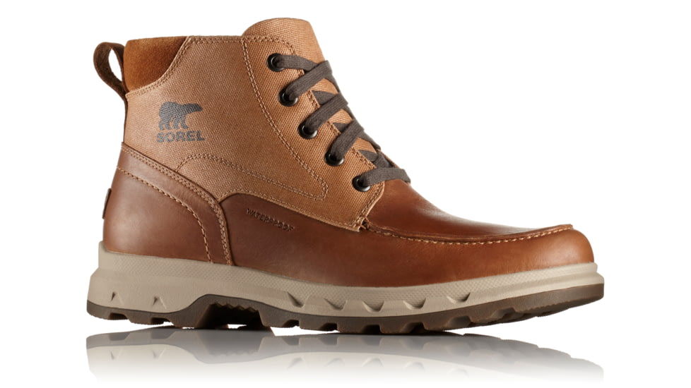 Sorel Portzman Moc Toe Casual Boot, Mens, Elk/Ancient Fossil, 9 US, 1750221286-9