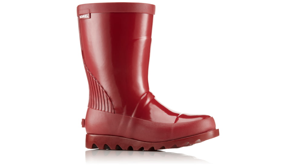 Sorel Rain Boot Gloss, Youth, Red Dahlia/Candy Apple, 5 US, 1797961660-5