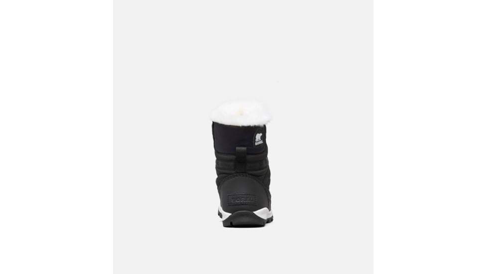 Sorel Youth Whitney Short Lace Boot, Black, Sea Salt, 4, 1767401011-4