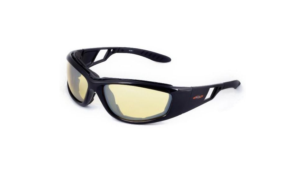 Sos Gripz Riders / Cryptic Sunglasses, Frame - Shiny Black Tr-90 / Lens - Pc Z87.1, Yellow-fm