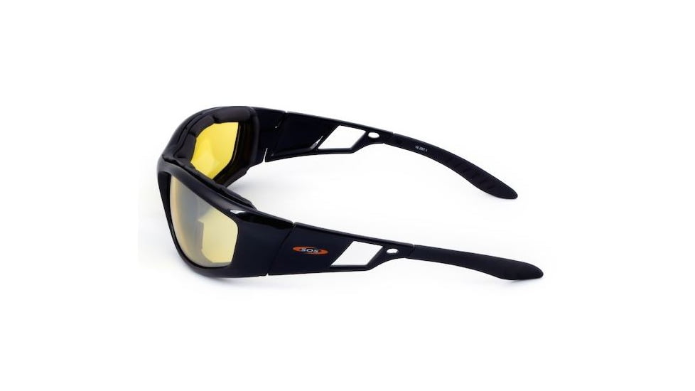 Sos Gripz Riders / Cryptic Sunglasses, Frame - Shiny Black Tr-90 / Lens - Pc Z87.1, Yellow-fm