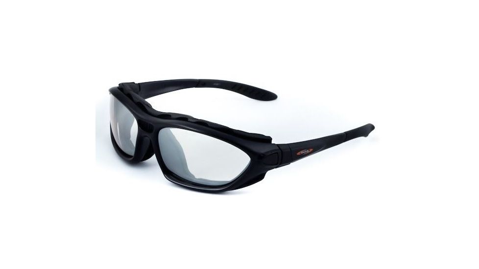 Sos Gripz Riders / Rambler Sunglasses, Frame - Matte Black Tr-90 W/ Temples And Strap / Lens - Pc Z87.1, Clear-fm