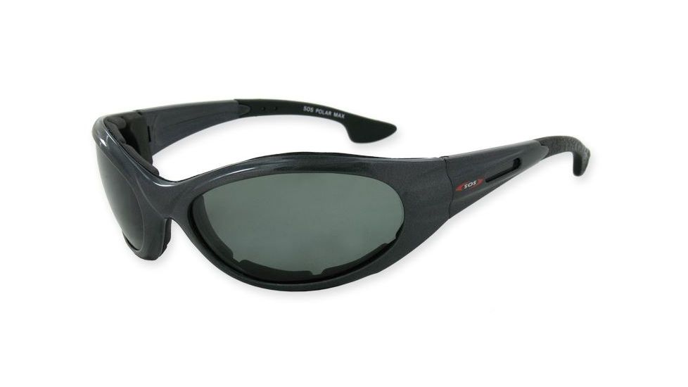 Sos Polar Max / Osprey Sunglasses, Frame - Shiny Pearl Gunmetal, Lens - Tac Polarized Smoke 1.0mm