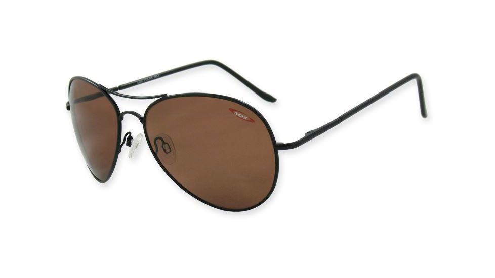 Sos Polar Max / Anchor Sunglasses, Frame - Matte Black/black Temple, Lens - Tac Polarized Brown 1.0mm
