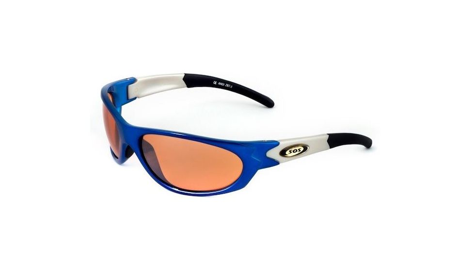Sos Wraps / Thrasher 1 Sunglasses, Frame - Metallic Blue/silver / Lens - Pc Orange-fm